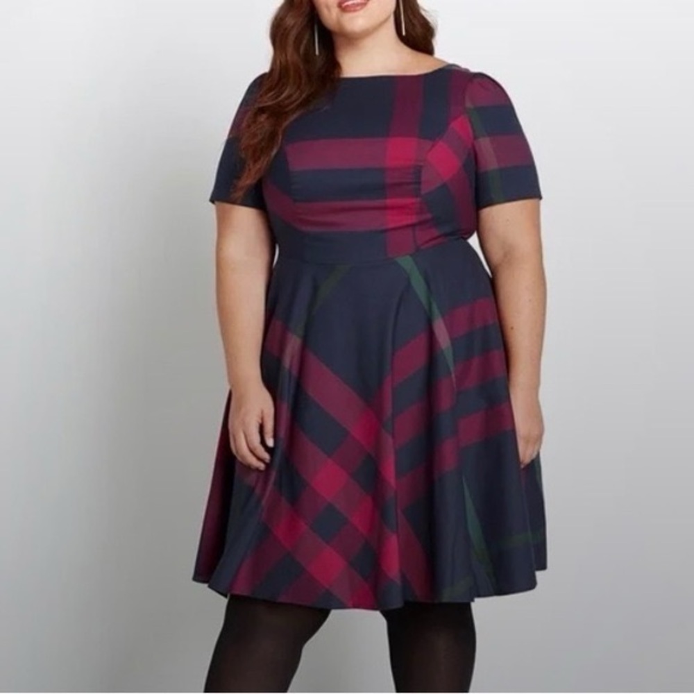 ModCloth I Rest My Grace Plaid Midi Dress Size 18